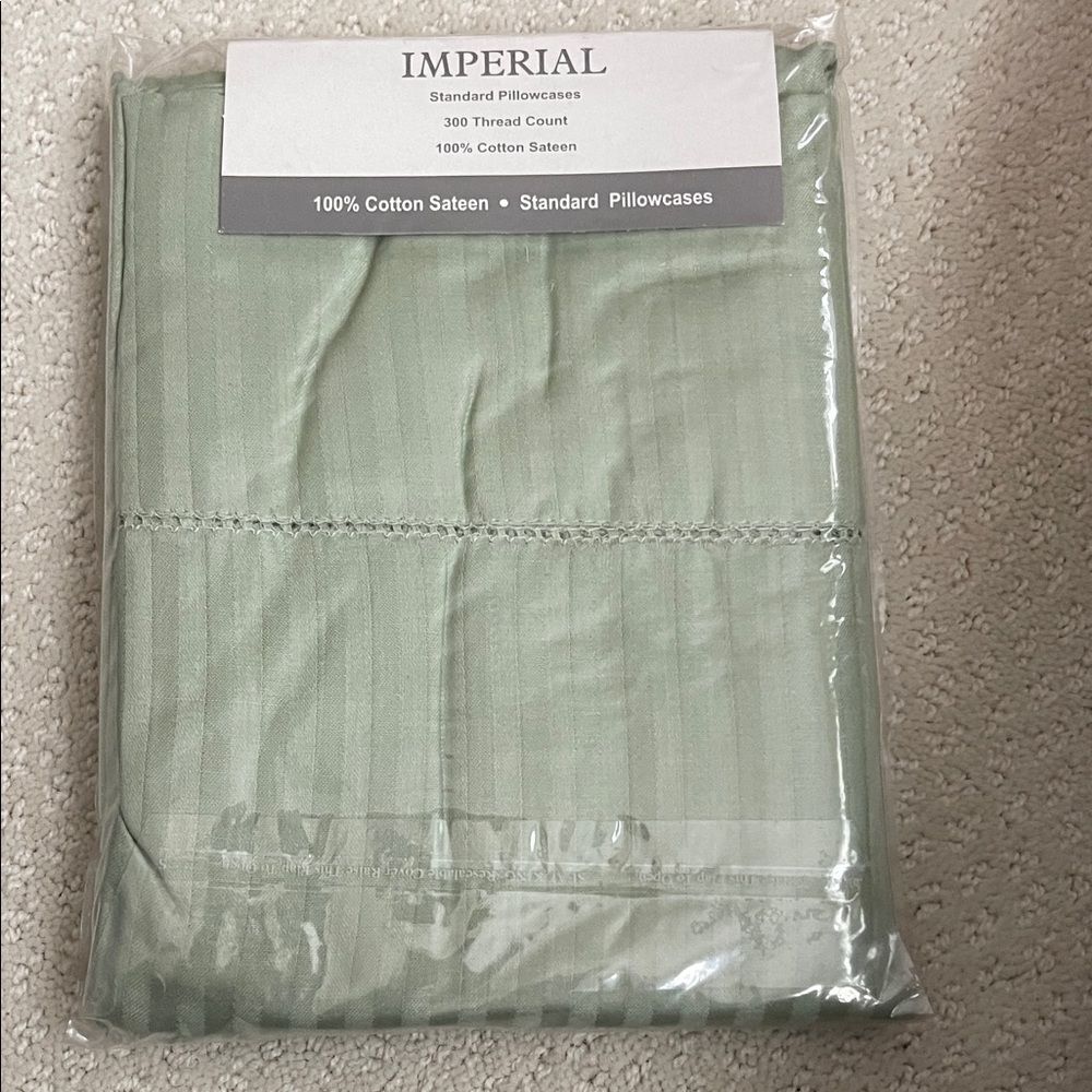 Imperial Sage Pillowcases - Luxurious Cotton Sateen